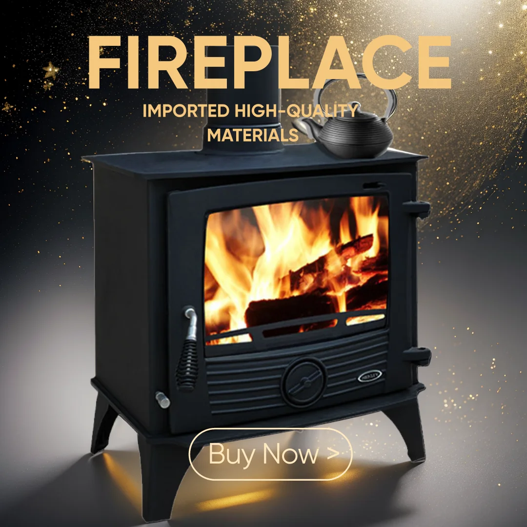 Double Door Wood Burning Stove Indoor Cast Iron cook Burning chacoal Stove with Oven Wood fireplace