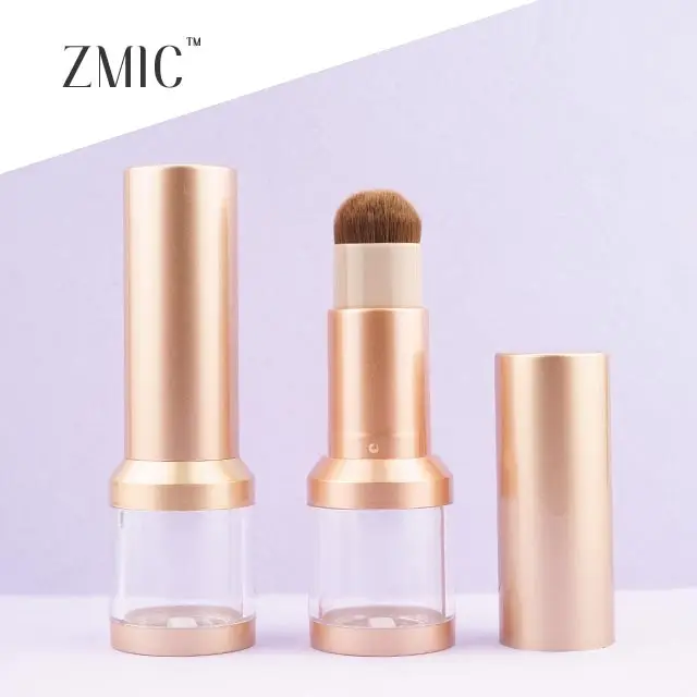 Luxury Cosmetic packaging innovative design empty loose powder container with makeup brush