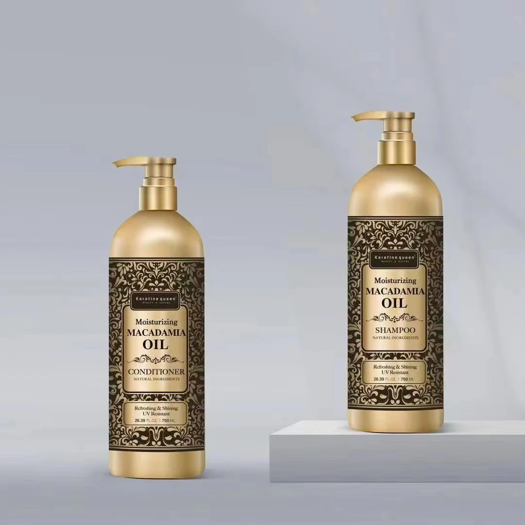Natural Macadamia Oil Hair Shampoo and Conditioner Organic Argan Oil Repairing Nourishing Damaged Hair Shampoo