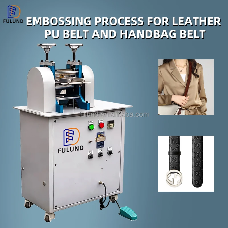 Custom Animal Pattern Making Leather Belt Roller Embossing Machine