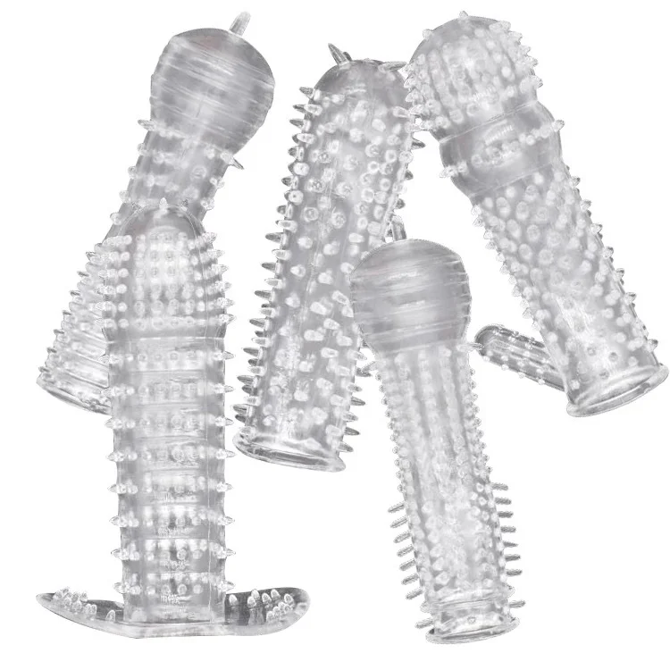 Crystal Condom Elastic Men Reusable Pennis Sleeves Wearable Male Extension Enlarger Longer Lasting Sex Cock Enhancer