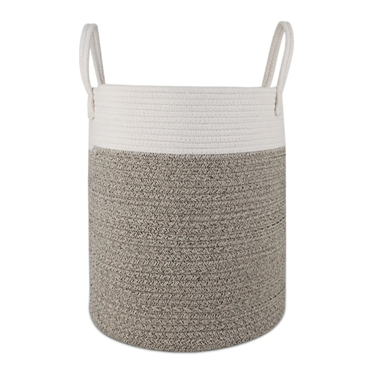 Cotton Rope Laundry Hamper,  Woven Laundry Storage Basket, Blanket Basket for Living room