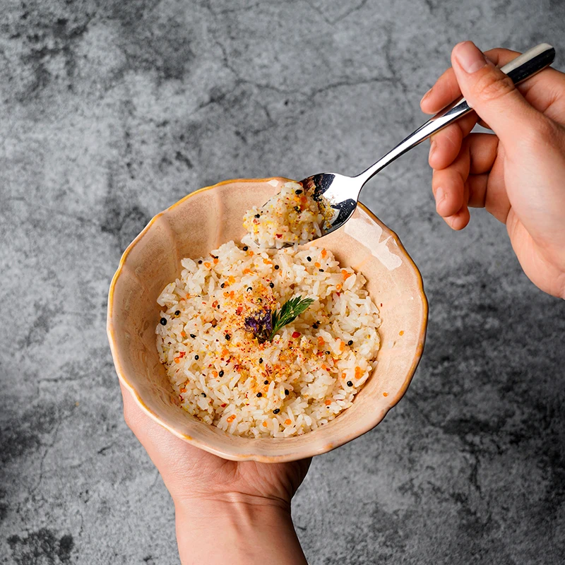 Vintage Pottery Chinese Salad Soup Bowl Big Size Porcelain Noodle Bowl Japanese Style Ceramic Ramen  Bowl