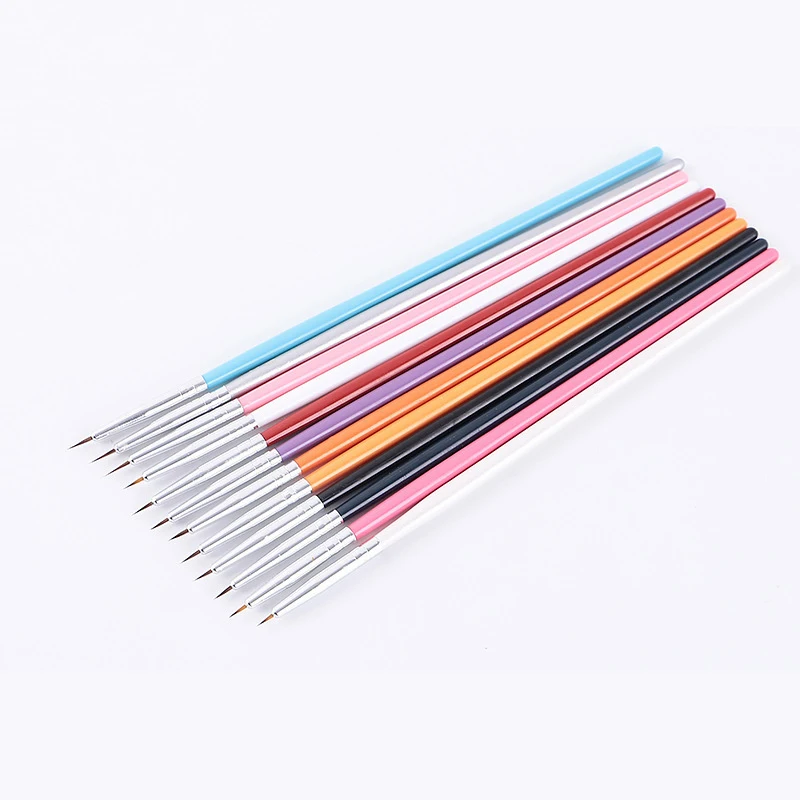 Customized painting pen 12 pcs drawing tool art nail gel brush set for nail salon