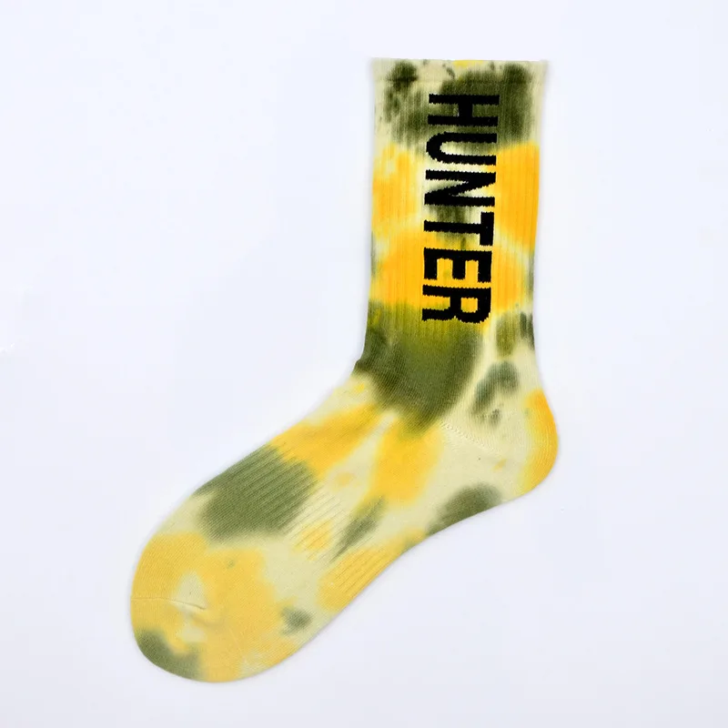 
High Quality terry new arrived cushion dye socks wholesale crew sport tie die novelty socks 