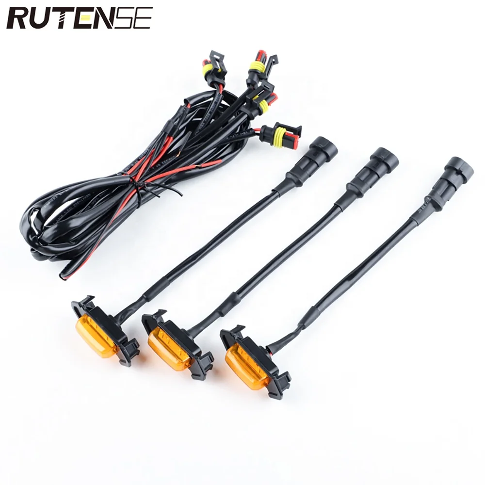 RUTENSE 12V Grid Warning Signal Light daytime running light  Car mid-grid light grill decoration lamp