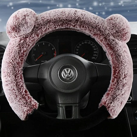 
Auto High Quality Soft Warm Wool Plush Winter Universal Steering Wheel Cover 