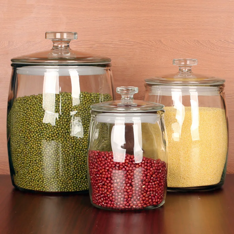 Water Seal Glass Pickle Jar Kitchen Water Sealed Glass Storage Fermented Pickles Jars With Glass Lid