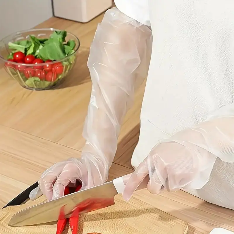 Wholesale disposable long multifunctional household kitchen cleaning waterproof plastic gloves