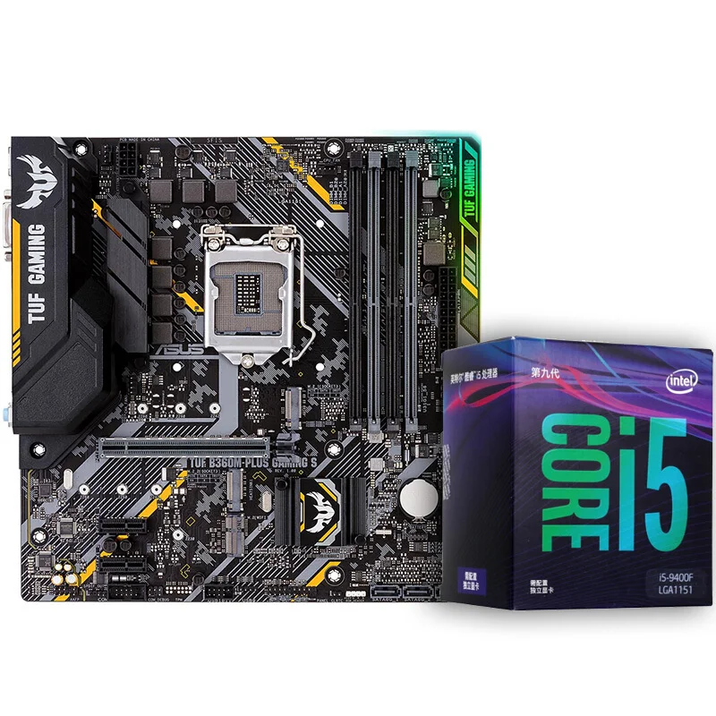 Original ASUS TUF B360M-PLUS GAMING S Micro-ATX Motherboard LGA 1151 with Intel Core I5 9400F CPU Processor Combo