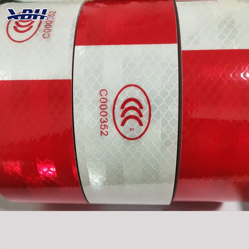 High Quality Cinta De reflective sticker Tape Roll PVC Red Reflective Safety Warning Tape for Truck Reflective Tape