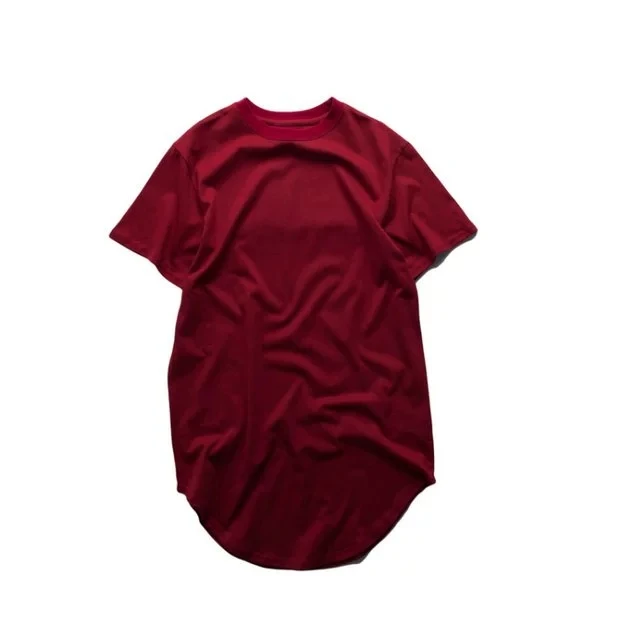 Custom wholesale hip hop clothing men soft blank t shirts bulk plain 100% cotton longline t shirt