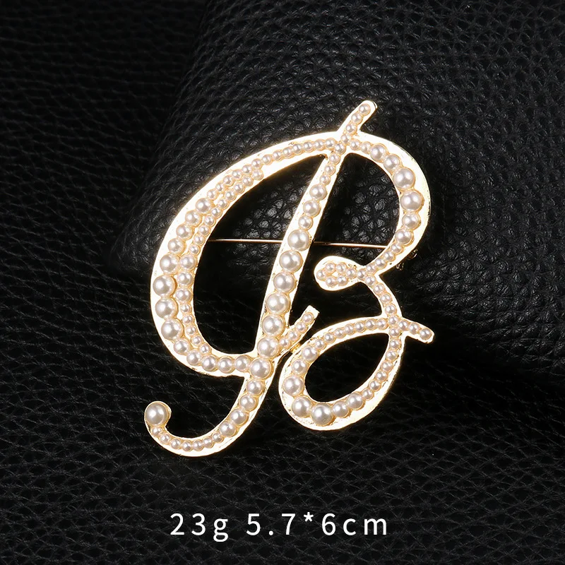 Pearl Letter Brooch Letter A/B/C/D/E/F/G/H/I/J/K/L/M/N/P/R/S/V/W/Y/Z Brooch Pins Alphabet Costume Corsage Channel Brooch Pins