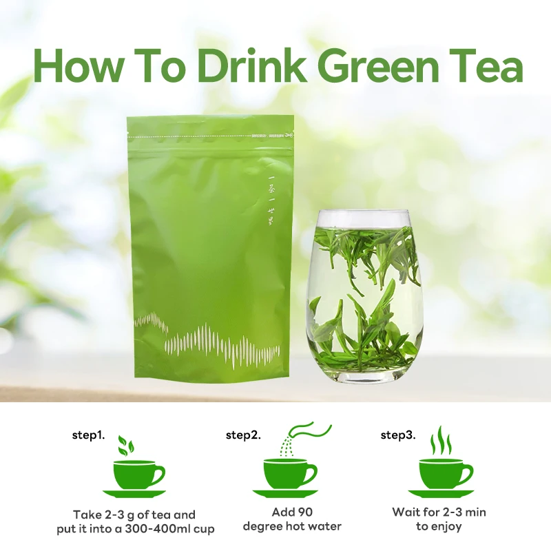 hot selling wholesale chinese natural high-quality green tea retail gift 50g bagged chinese green tea