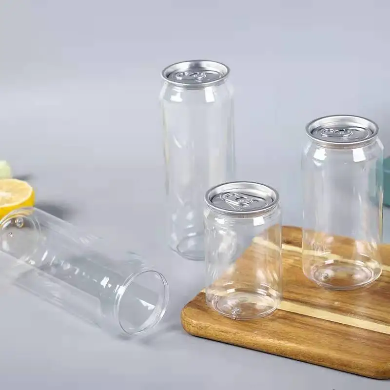 330ml Plastic Easy Open Can Plastic Bottle with a Pull Tab Aluminum Pop Top Can