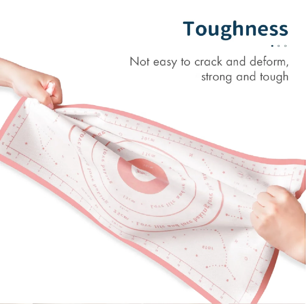 Лидер продаж Amazon, кухонный антипригарный силиконовый коврик для теста, силиконовый коврик для выпечки кондитерских изделий с измерениями