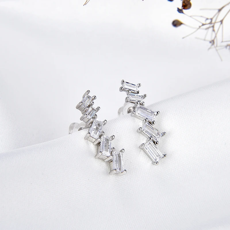 RINNTIN SE310 latest design 925 Sterling Silver Ear Cuff Crawler for Women Teen Girls Fashion Stud Ear Climber Jackets