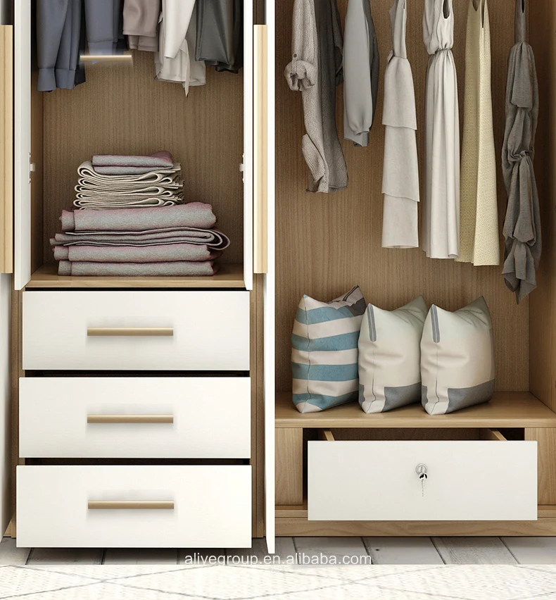 Luxury Simpleness Solid Wood Closet Wardrobe AAS31600