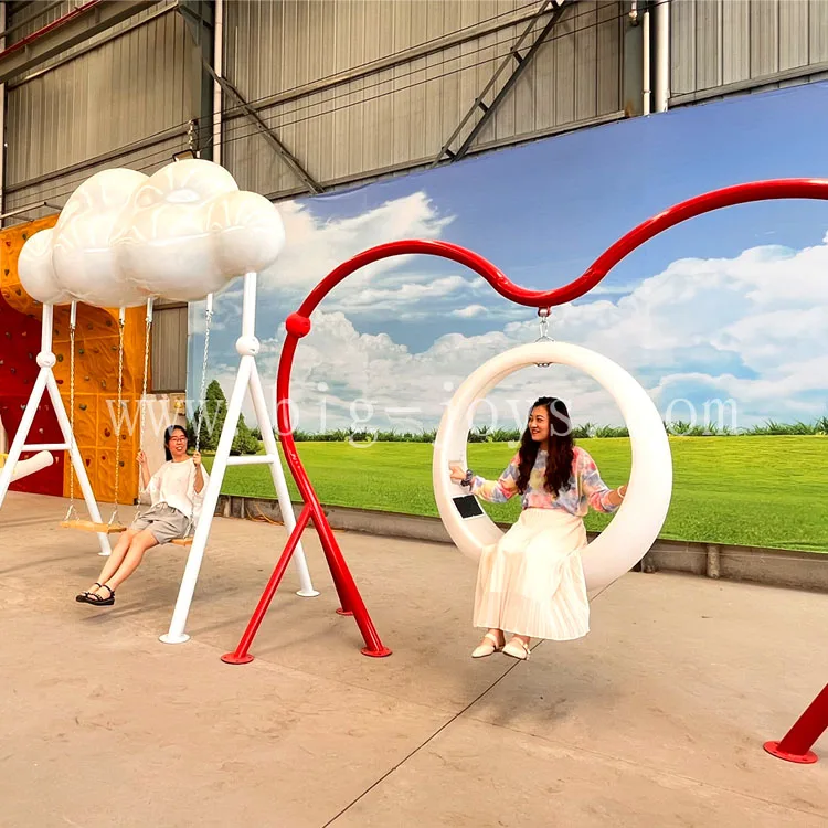 Inventory product: Love shaped swing seats, photo equipment, latest design for amusement projects White Cloud Swing