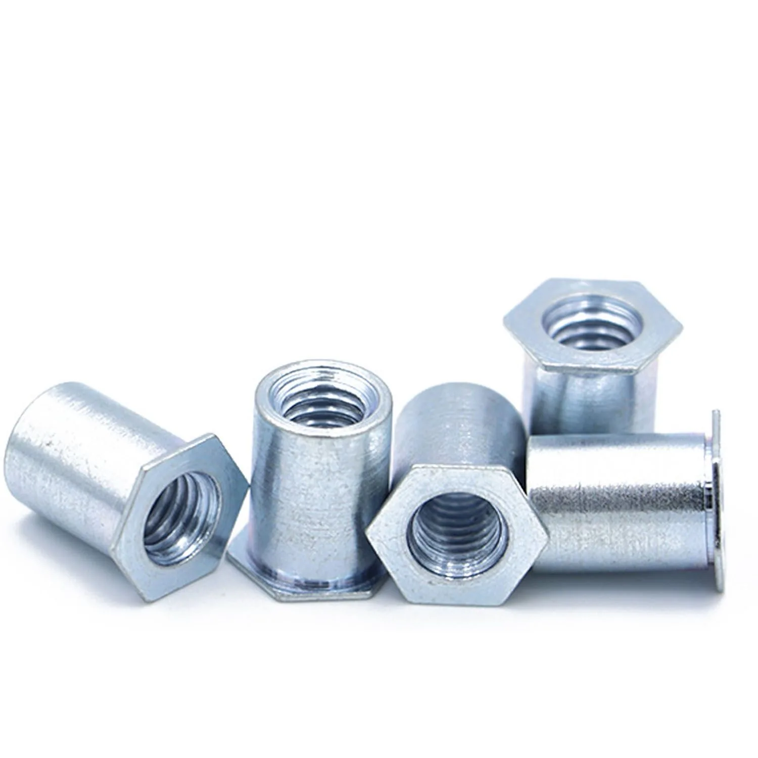 Hexagonal pressure rivet stud fasteners Carbon steel galvanized riveted screws SO-032-4/6/8-34mm Through-hole nut column for pan
