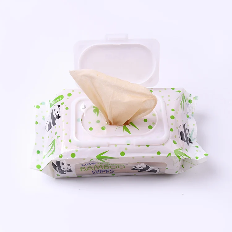 Custom wet wipes in bamboo Natural Alcohol Free Bamboo Disposable Hand Mouth baby bamboo wet wipes