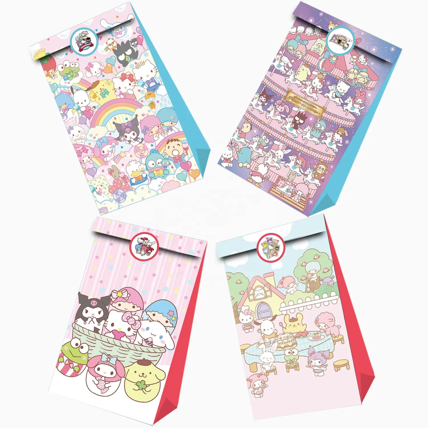 Sanrioed Cartoon Paper Bags Wholesale High Quality Tote Paper Bag Cartoon Poster Holiday Gift Pack With  Sanrioed Cartoon bags