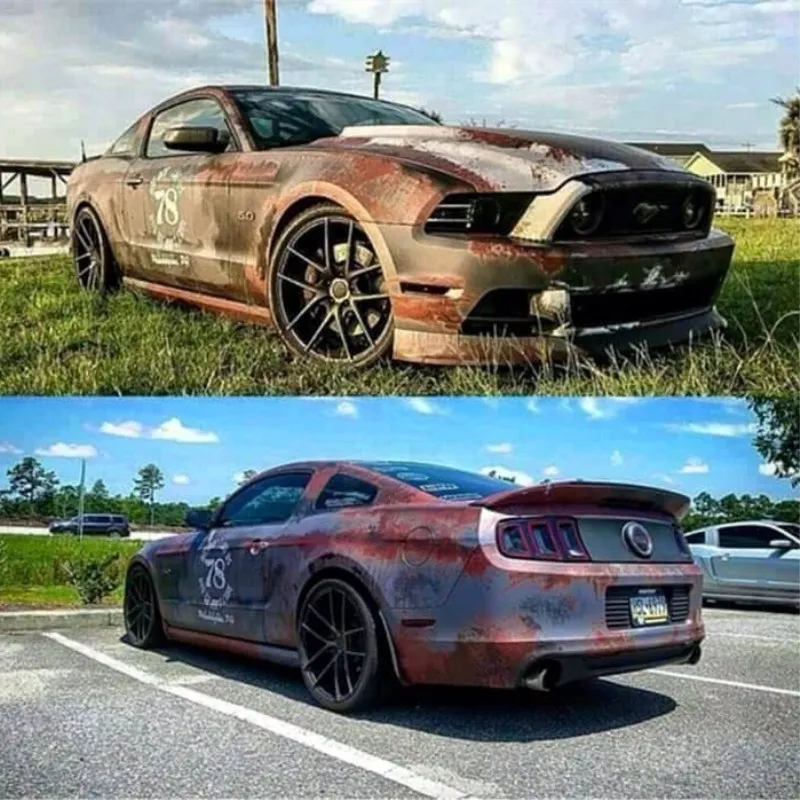 Car Self Adhesive Rust Vinyl Car Wrapping Film Car Vinyl Stickers Auto Parts