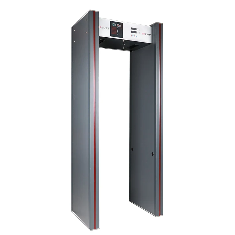 Office building security door frame walk through metal detector archway metal detector