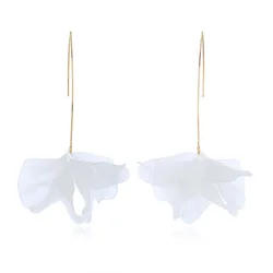 2020 New Korea Style Fashion Pressed Flower Earring Hook Dangle Long Earrings