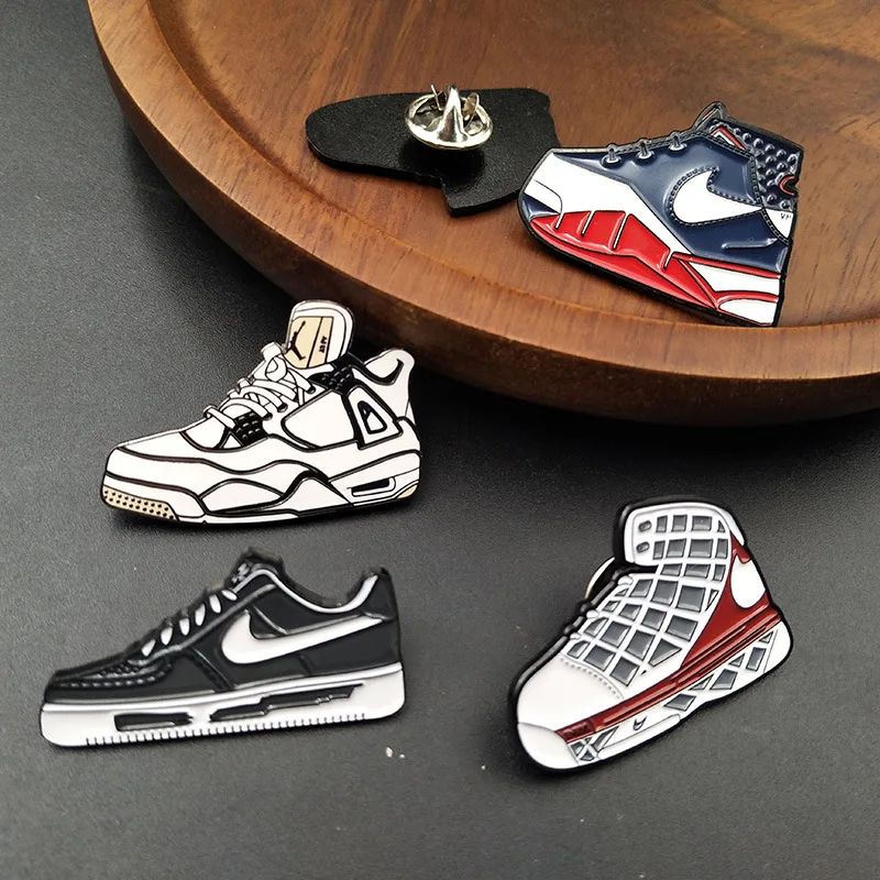 Customized Manufacturer Sport Shoes Lapel Pin Soft Enamel Basketball Shoes Badge Sports Custom Sneaker Shoes Badge