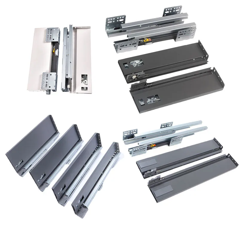 3 Fold Full Extension Hidden Telescopic Rails Soft Close Undermount Concealed Drawer Slide