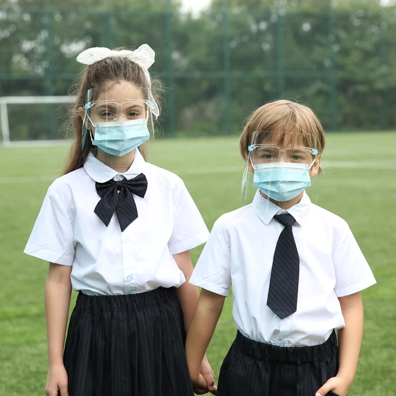 Manufacturer Fashion Protective  Anti-fog Anti-spray Plastic Face shield Face Visor with Glasses Frame