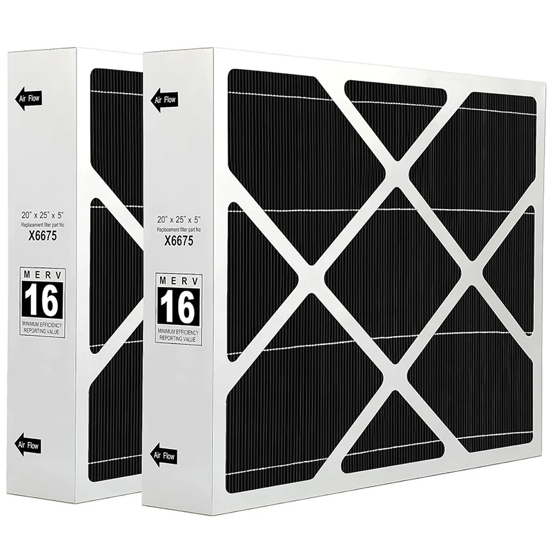 Очистка от углерода 20x25x5 дюймов MERV 16 для замены воздушного фильтра Lennox X6675 очистки воздуха здорового климата