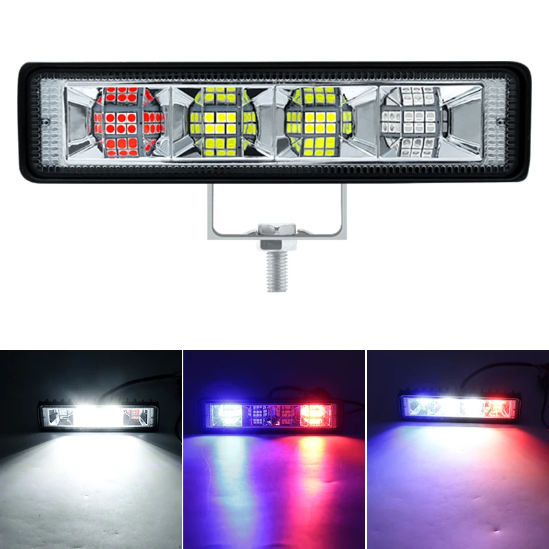 Wholesale super bright red blue flash 40mm aluminum led car working lights led light bar off road with strobe