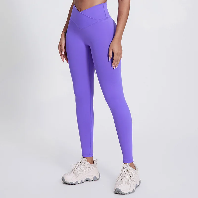 Crossover Waist Gym Tights Fitness 2024 New Yoga Leggings Women Tight Pants For Athletic