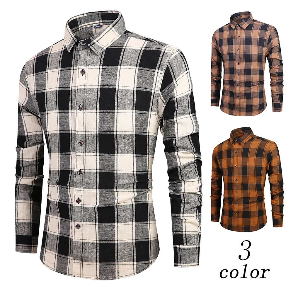 Custom top selling plaid flannel maxi checked shirt for mens