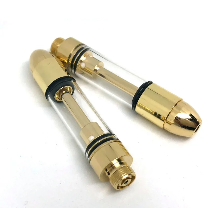 
New Design Custom Logo Ceramic Core 0.5ml 1.0ml Leak Proof Thick Oil Tank Bullet Cartridges Vape Atomizer 