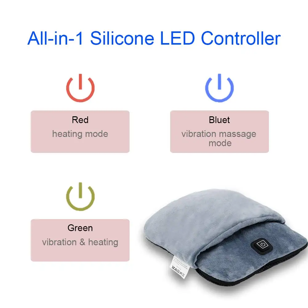 Electric Heated Foot Warmer Soft Plush Micro Mink Fabric & USB Fast Heating Pad for Women and Men Relieve Foot Pain