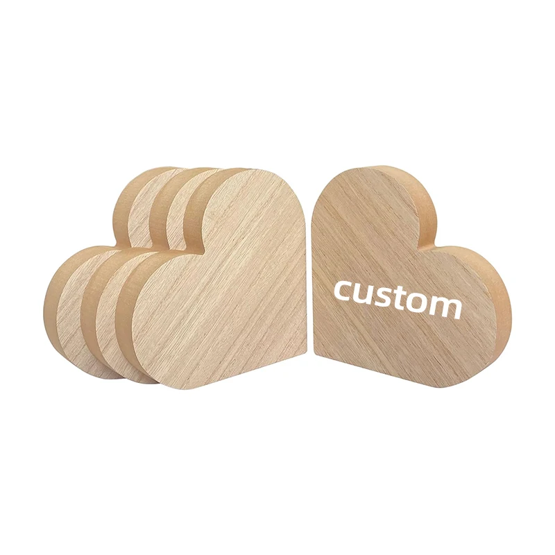 Unfinished  MDF Wood Heart Signs Wood Discs DIY Craft Painting for Home Decoration