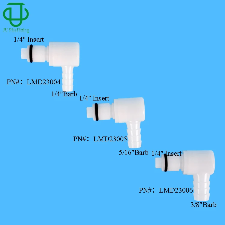 Factory Customize 6.35mmOD Straight Tube Port Male Connector Fitting Shut Off Valved 90 Degree Elbow Quick Disconnect Coupling