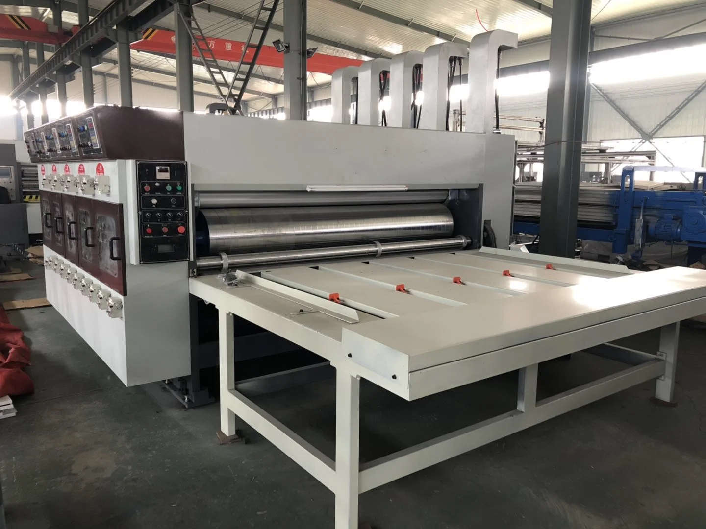 Pizza box making machine Semi automatic 4 color flexo printing slotting die cutting machine for carton box maker