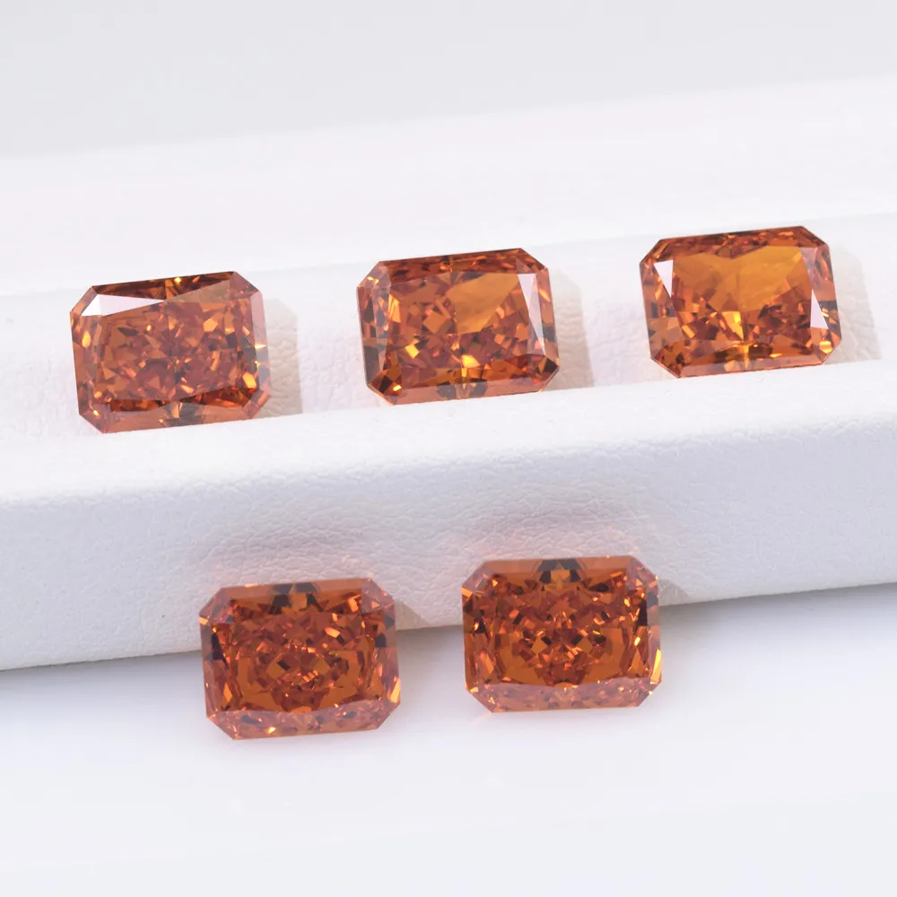 9A Radiant Synthetic Cubic Zirconia Stone Ice Crushed Cut Cz Octagon Cut Partschinite Color Loose Gemstone for Jewelry Making