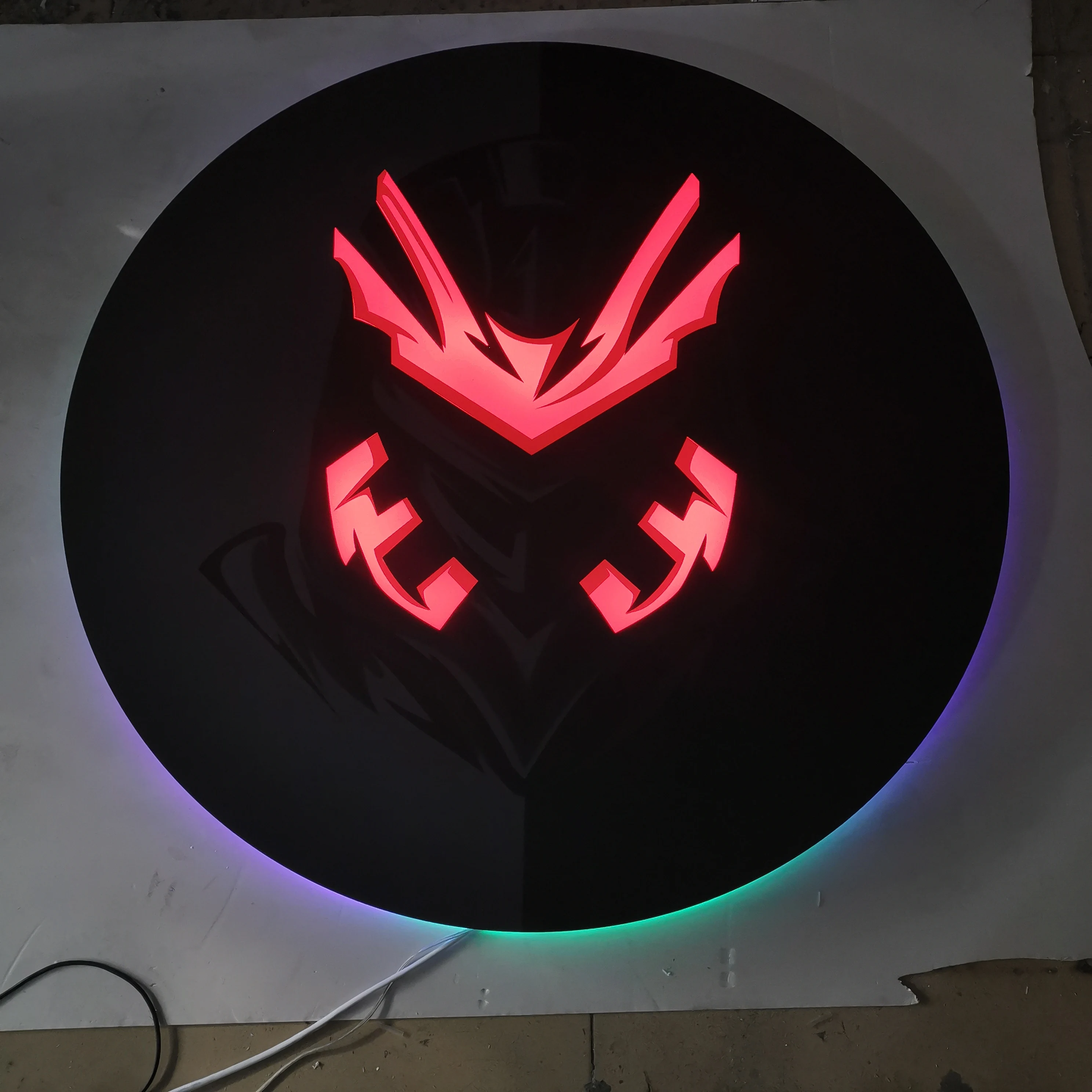 LED acrylic Metal Backlit Wall Logo Sign Custom RGB Brushed for Store Name Shop Sign Color changing