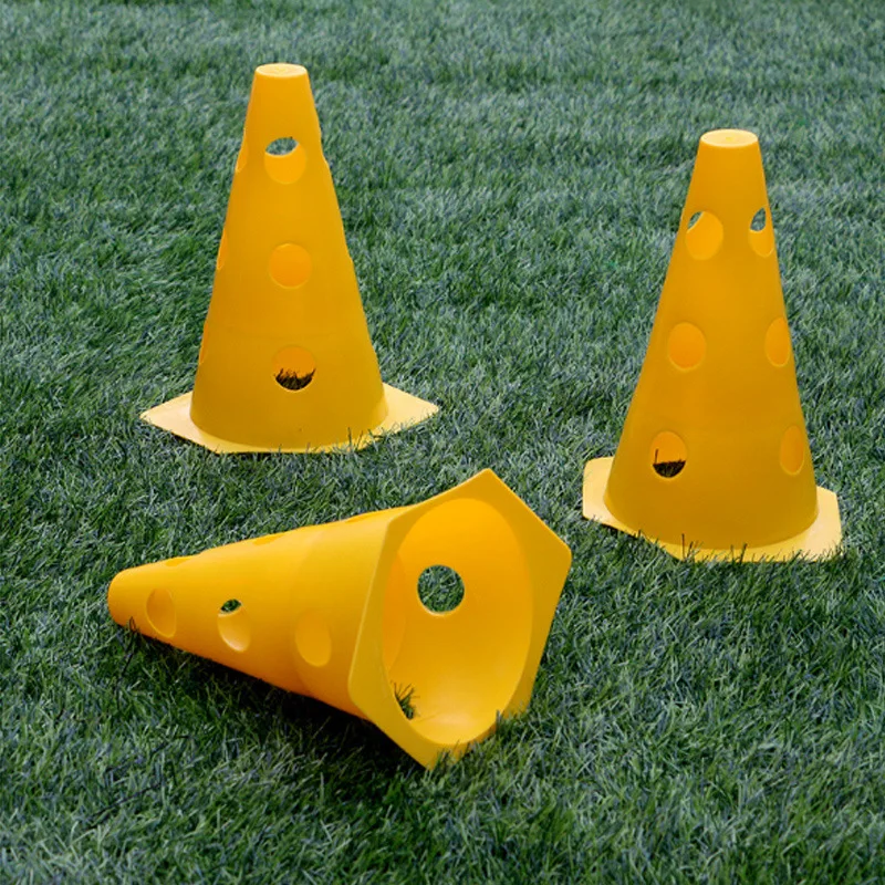 Hexagon cone with holes 23cm height Agility training cones use in combination  soccer training cones