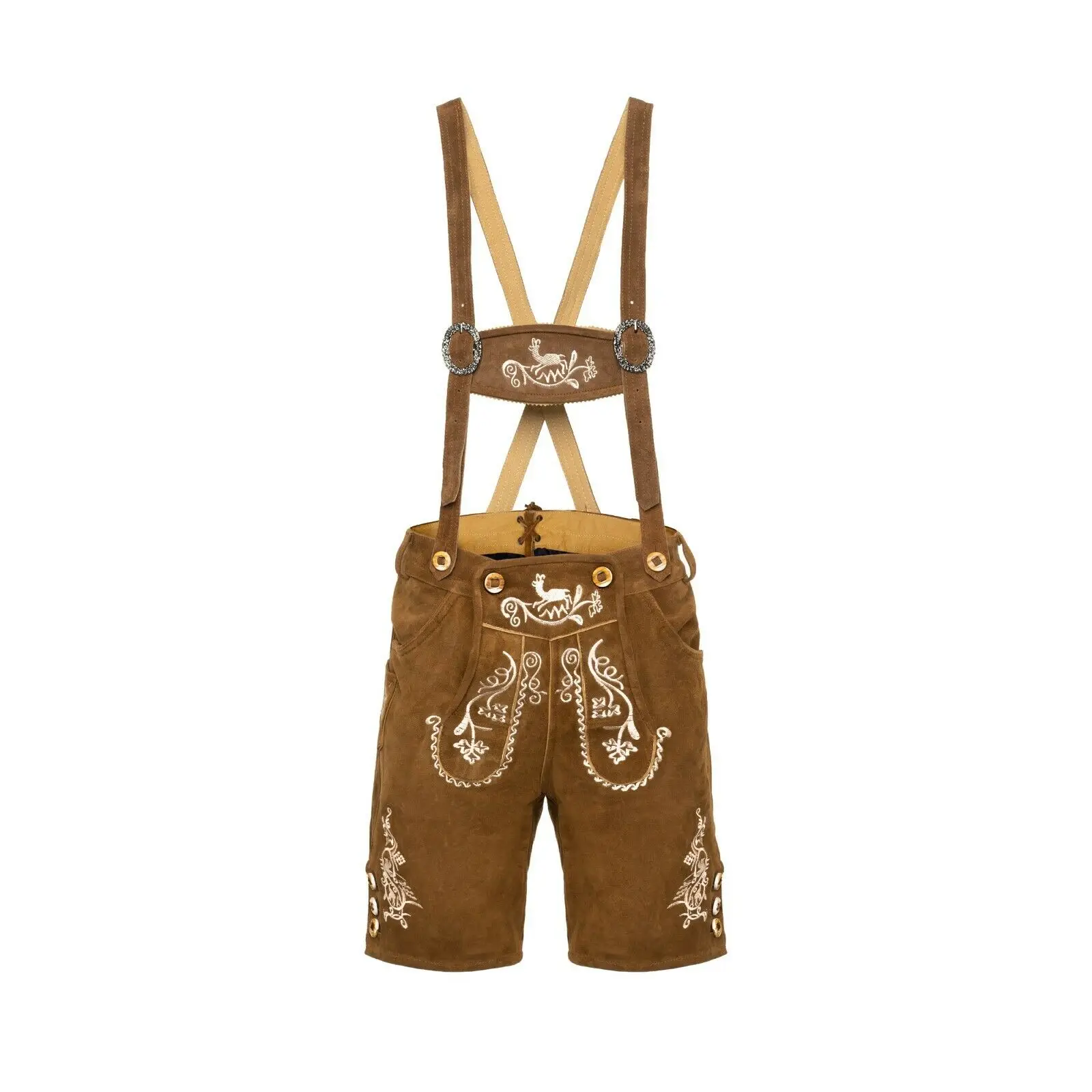 Bavarian Short Trachten Lederhosen Bundhosen Traditional German Leather Shorts