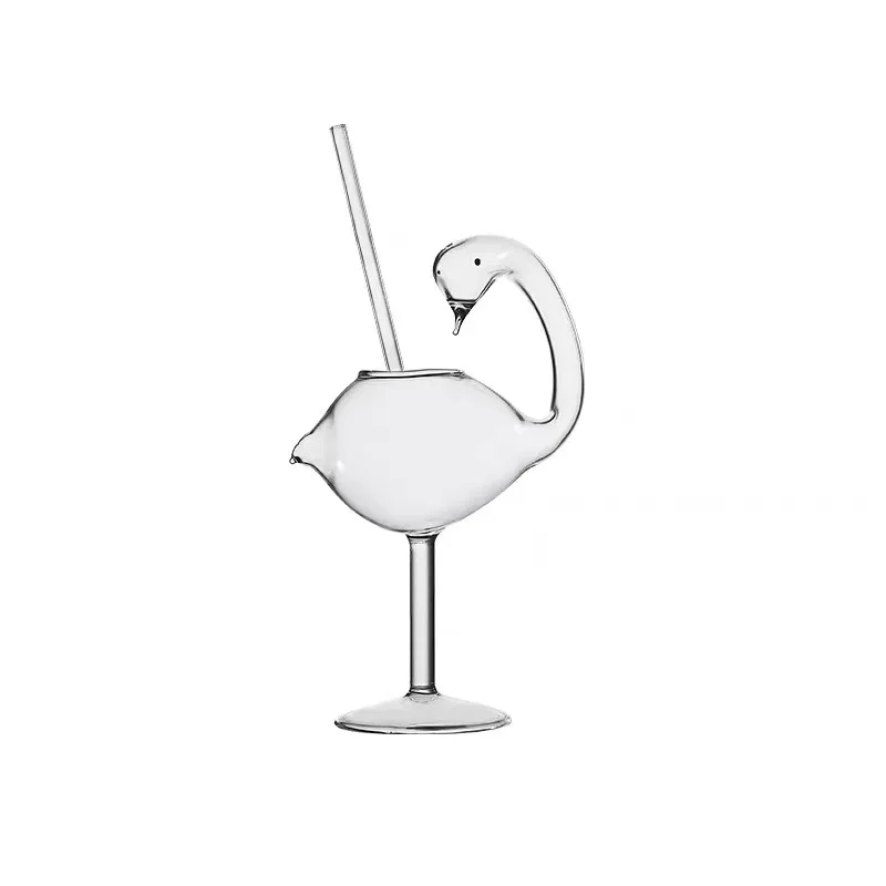 amazon top seller hot selling Swan Glass 175ml  fancy martini unique creative  glass cocktail cups bar set glass