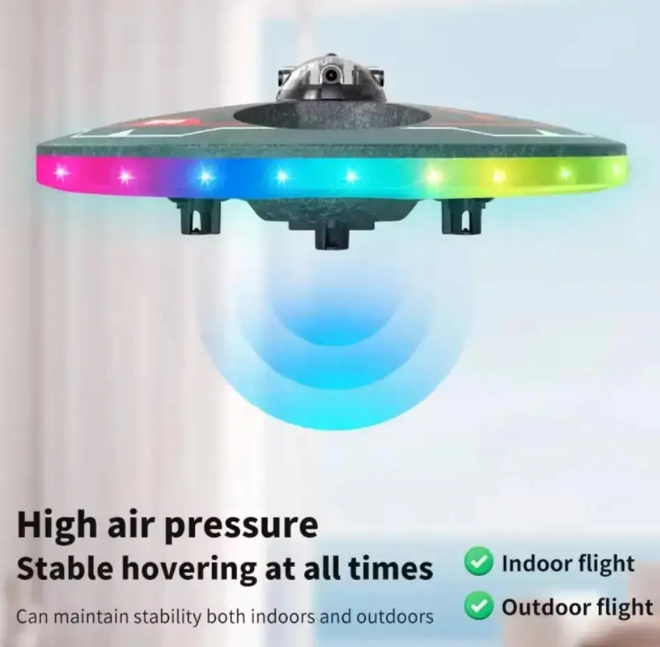 Hand Control RC UFO Drone with WiFi Camera 360° Rotation Foam Body Protective Ring Flying Toy with Obstacle Avoidance for Kids