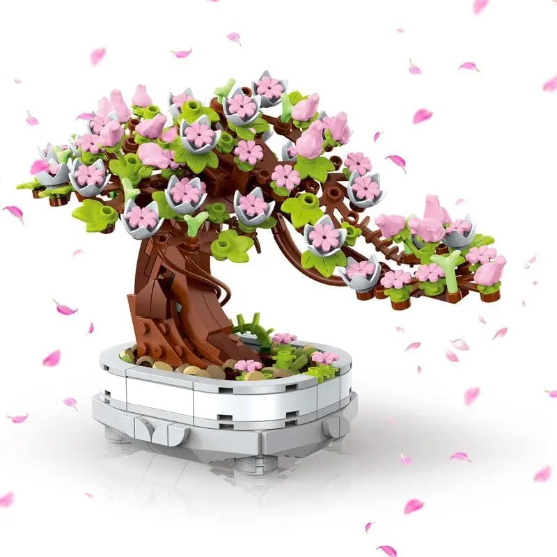 DIY 3D Puzzle Bricks Educational Model Flowers Bouquet Construction Tree Building Blocks Building Kit