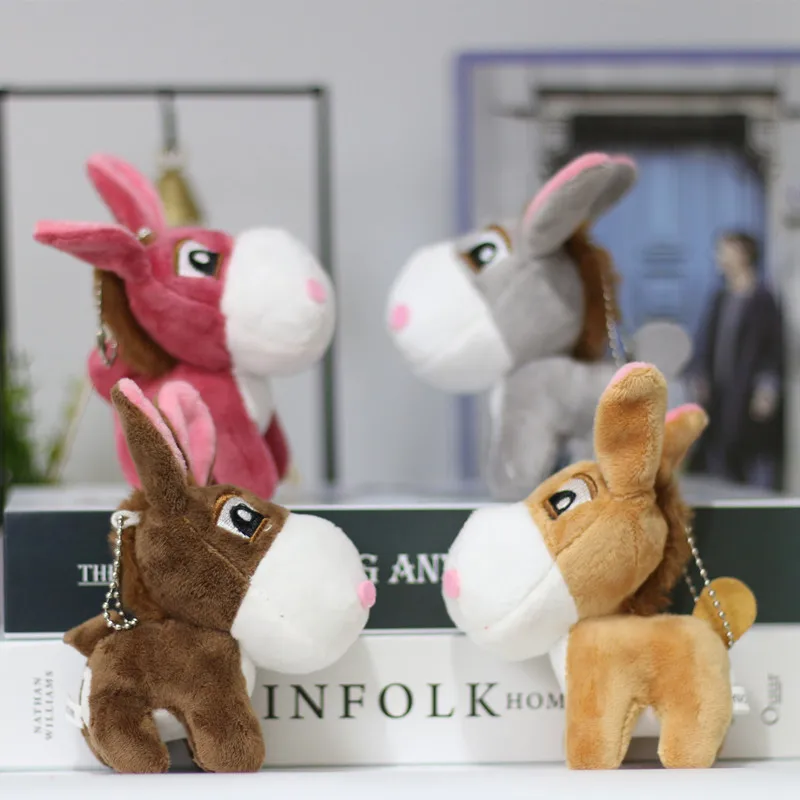 wholesale Cartoon horse plush Keychains toys creative horse keychain bag pendant Stuffed animal toys paw machine doll decoration