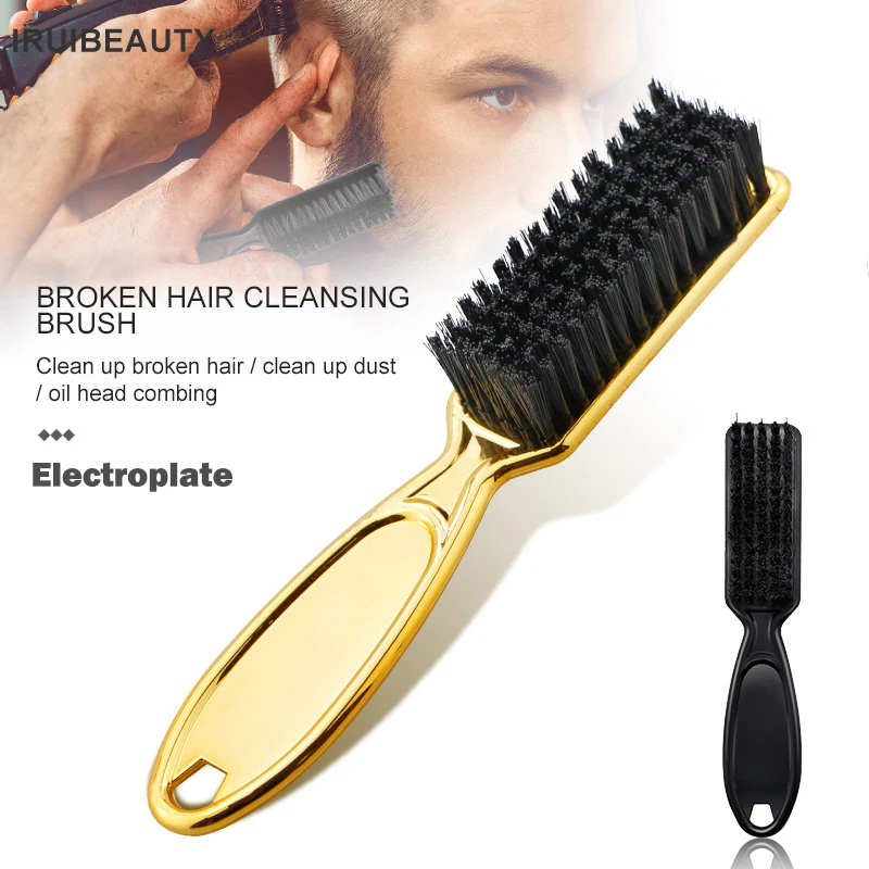 Таможня логотип золотое покрытие ручка щетка для волос Очиститель шеи Парикмахерская Шея тряпка Парикмахерская выцветание кисти